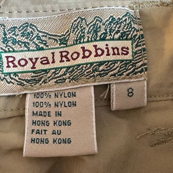 Royal Robbins Pants Womens Size 8 Khaki Nylon Cargo Convertible Hiking Outdoors - Picture 6 of 13